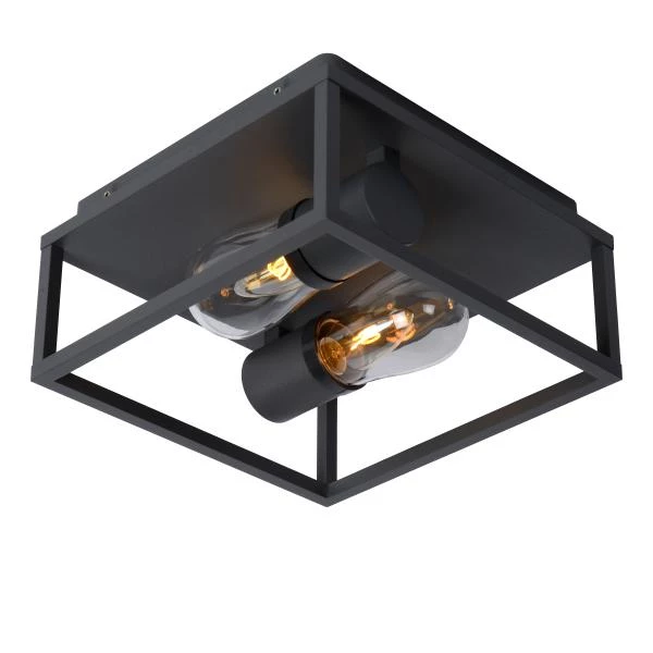 Lucide CARLYN - Deckenleuchte Badezimmer - 2xE14 - IP54 - Schwarz - detail 2